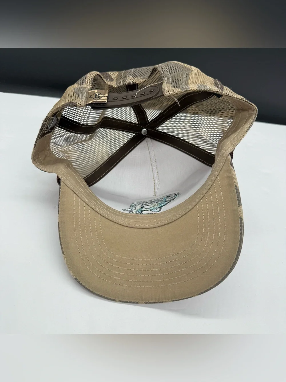 Burlebo Retro Camo Trout Hat Cap Trucker Mesh Rope Snapback Baseball Fishing